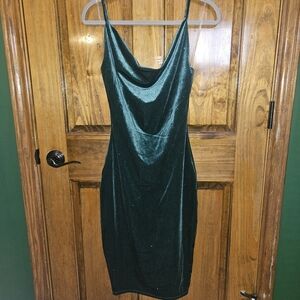 Elegant Green Velvet Dress